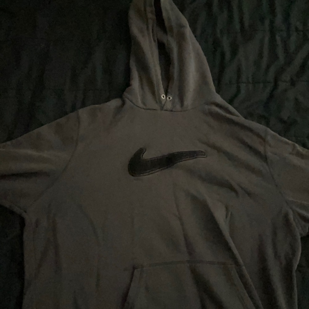 Vintage Nike Center Swoosh Hoodie Grey